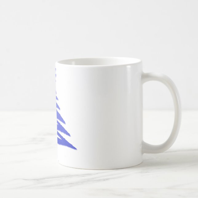 Modern Christmas Tree Stencil Print Blue Coffee Mug (Right)