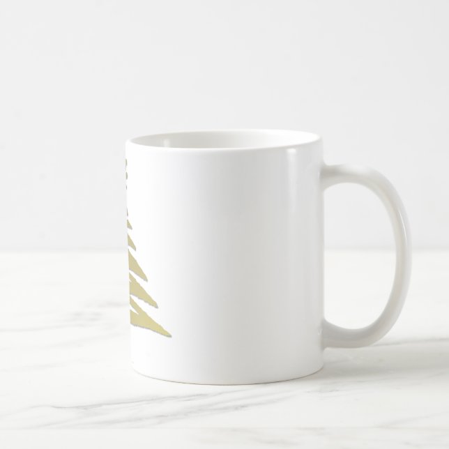 Modern Christmas Tree Stencil Print Gold Coffee Mug (Right)