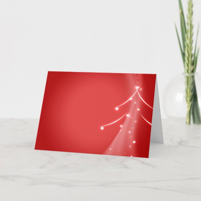 Modern Christmas Tree Swoosh Holiday Card (Front)