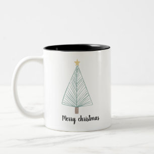Modern christmas tree Two-Tone coffee mug