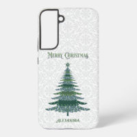 Modern Christmas Tree White Green Personalised