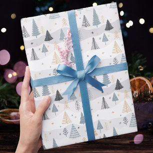 Modern Christmas Tree Wrapping Paper
