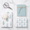 Modern Christmas Trees Blue Green Pattern Trio