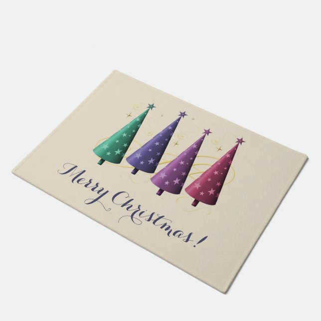 Modern Christmas Trees Doormat (Angled)
