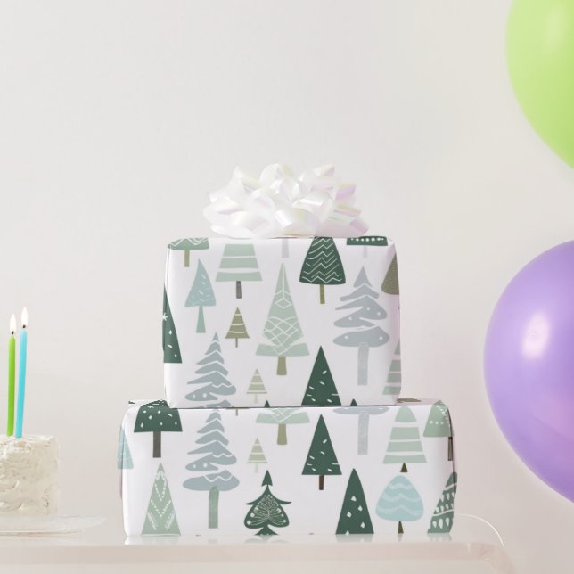 Modern Christmas Trees elegant Wrapping Paper (Party Gifts)