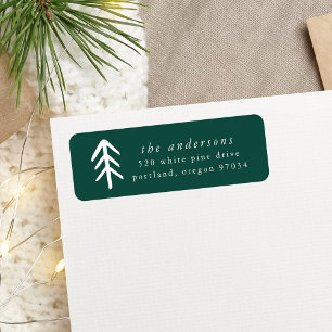 Modern Christmas Trees Green Holiday Address Label Return Address Label