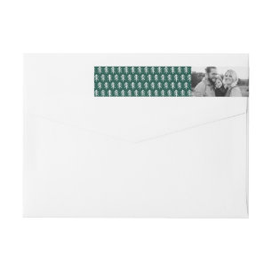 Modern Christmas Trees Green Holiday Photo Wrap Around Label