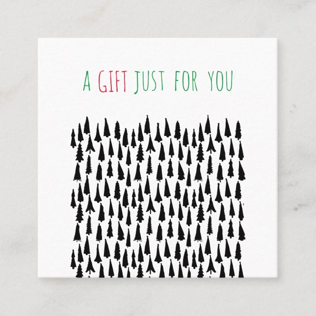 Modern Christmas Trees Holiday Gift Certificate (Front)