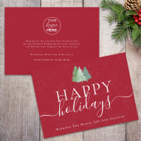 Modern Christmas Trees Logo Red Business