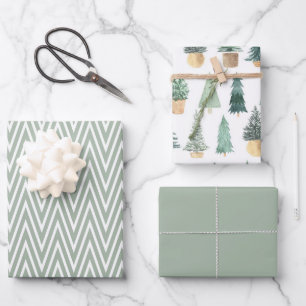 Modern   Christmas   Trees   Minimalistic Wrapping Paper Sheet