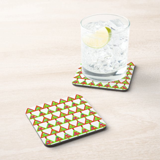 Modern Christmas Trees Pattern Coaster (Right Side)