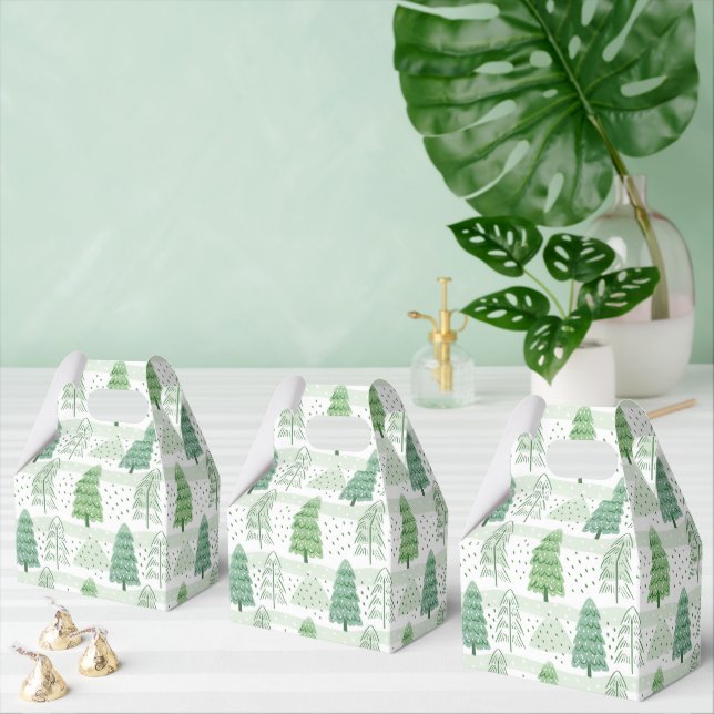 Modern Christmas Trees Pattern  Favour Box (Multiple)