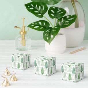 Modern Christmas Trees Pattern Favour Box