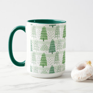 Modern Christmas Trees Pattern Mug