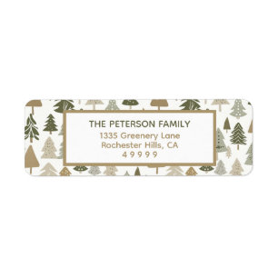 Modern Christmas Trees Pattern Return Address Label