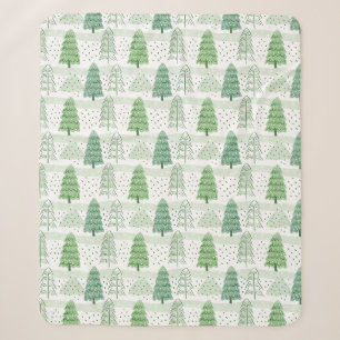 Modern Christmas Trees Pattern Sherpa Blanket
