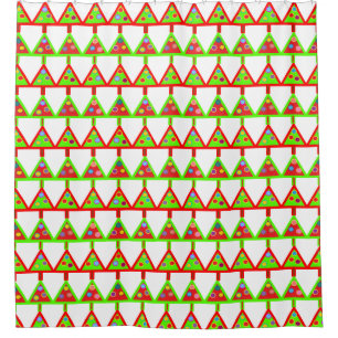 Modern Christmas Trees Pattern Shower Curtain