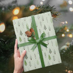 Modern Christmas Trees Sage Green Pattern Wrapping Paper<br><div class="desc">Modern abstract Christmas trees and winter forest trees in the snow in shades of sage green. Contact the designer via Zazzle Chat or makeitaboutyoustore@gmail.com if you'd like this design modified,  on another product or would like coordinating items.</div>