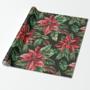 Modern Christmas Trees Sage Olive Green Pattern  Wrapping Paper