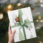 Modern Christmas Trees Sage Olive Green Pattern Wrapping Paper<br><div class="desc">Modern Christmas holiday season giftwrap roll featuring a pattern of modern, abstract Christmas trees and forest trees in winter snow in sage green and olive green colours. ASSISTANCE: For help with design modification or personalisation, colour change, resizing, transferring the design to another product or if you would like coordinating items,...</div>