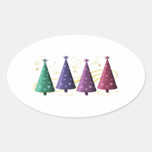 Modern Christmas Trees Stickers