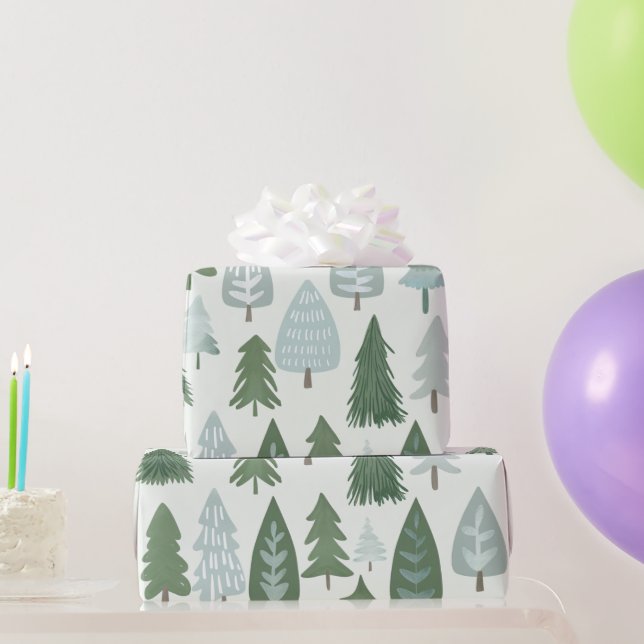 Modern Christmas Trees  Wrapping Paper (Party Gifts)