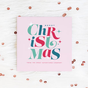 Modern Christmas Typography Design Holiday Card
