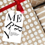 Modern Christmas Typography Personalised  Gift Tag<br><div class="desc">Modern black and white typography design for your personalised Christmas Gift Tags. Customise it for yourself!</div>
