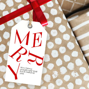 Modern Christmas Typography Personalised  Gift Tag