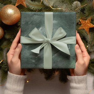 Modern Christmas Watercolor Green Wrapping Paper