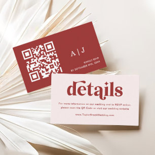 Modern Christmas Wedding Details Enclosure Card