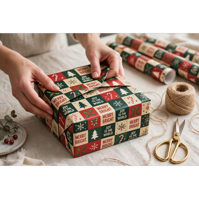 Modern Christmas Word pattern Wrapping Paper (Creator Uploaded)