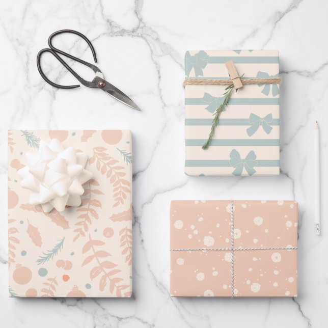 Modern Christmas Wrapping Paper (Front)