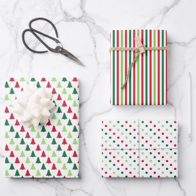 Modern Christmas Wrapping Paper Sheet (Front)