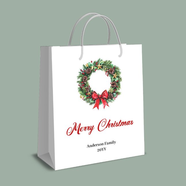 Modern Christmas wreath bag elegant gold accents (Modern Christmas wreath bag elegant gold accents)