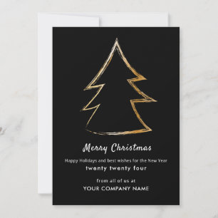 Modern Christmast Tree Corporate Business Logo Holiday Card