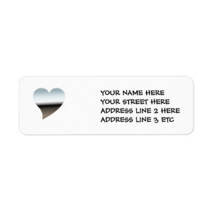 Modern Chrome Heart Return Address Label