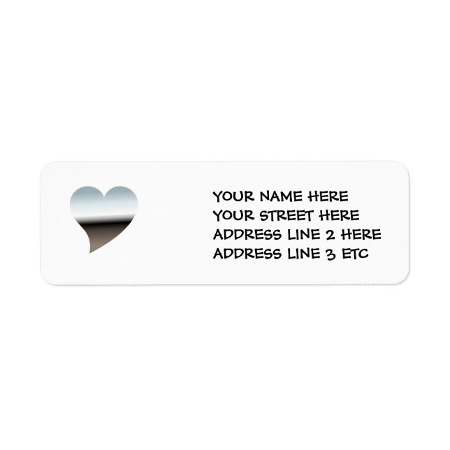 Modern Chrome Heart Return Address Label (Front)