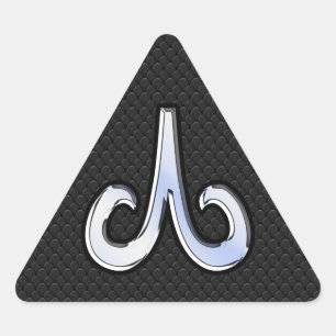 Modern Chrome Like Aries Zodiac Sign Triangle Sticker