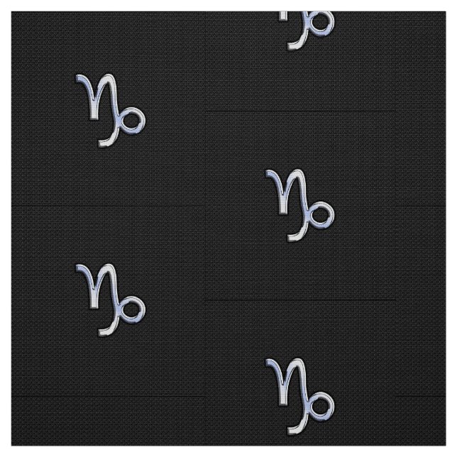 Modern Chrome like Capricorn Sign on Snake style Fabric (Swatch)