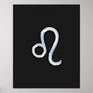 Modern Chrome Like Leo Sign on snake skin