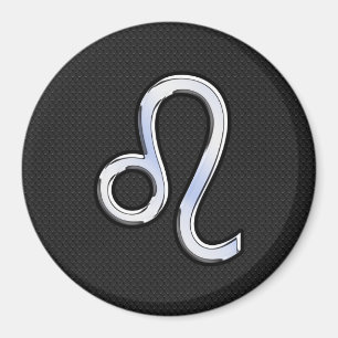 Modern Chrome Like Leo Sign on snake skin Magnet