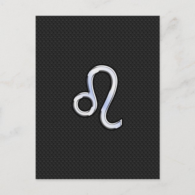 Modern Chrome Like Leo Sign on snake skin Postcard (Front)