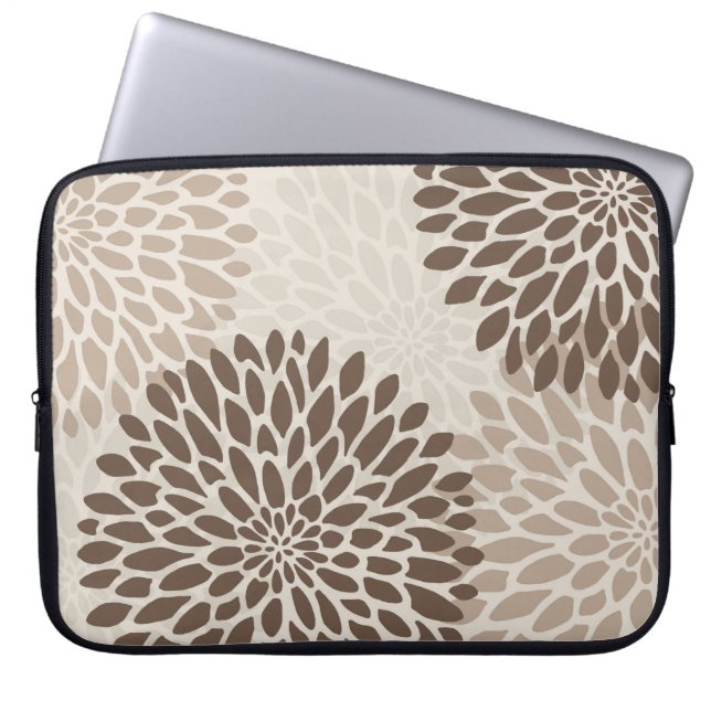 Modern Chrysanthemum Graphic Laptop Sleeve (Front)
