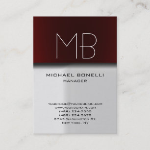Modern chubby grey red stylish business card