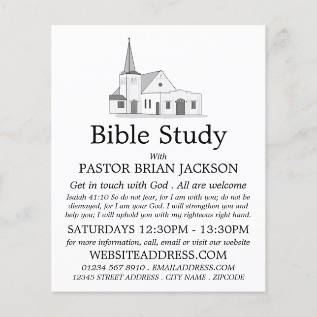 Modern Church, Christian Bible Class Advert Flyer (Front)