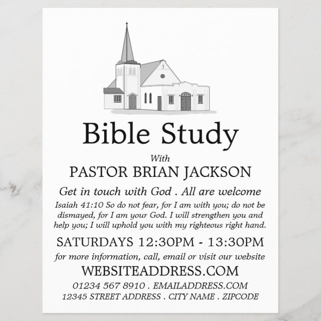 Modern Church, Christian Bible Class Advert Flyer (Front)