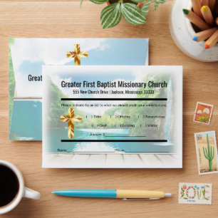 Modern Church Tithe Envelope Waterfalls