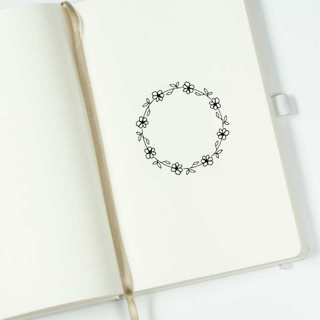 Modern Circle Flower Journal Rubber Stamp (Creator Uploaded)
