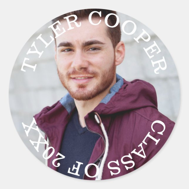 Modern Circle Graduation Class Envelope Seal (Front)